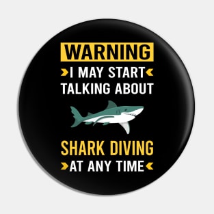 Warning Shark Diving Diver Pin