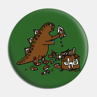 Gingerbread Godzilla Pin