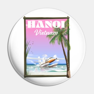 Hanoi Vietnam seaplane travel poster Pin