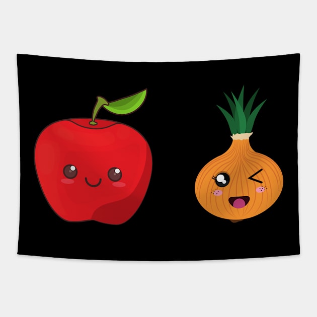 Apple and onion Tapestry by Onceer