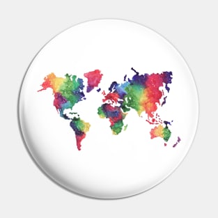 Rainbow world map Pin