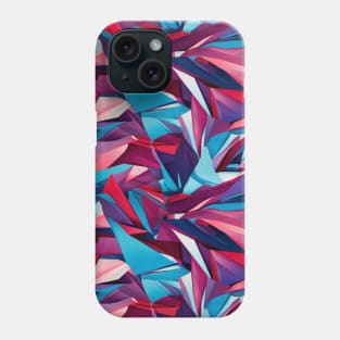 Cubist Harmony: Modern Geometric Dance in Pink, Blue, and Violet Phone Case