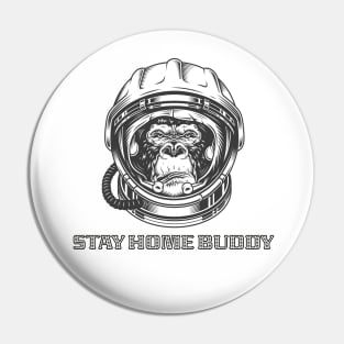 Stay at Home Buddy Astronaut Head of Gorilla Pin