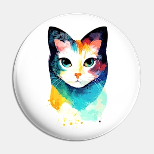 Cat Wild Nature Animal Colors Art Paint Pin