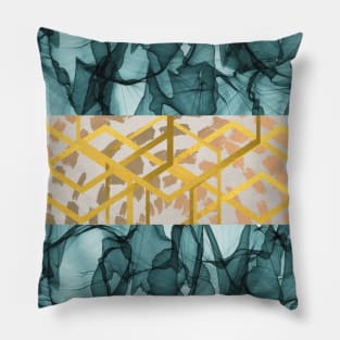 Flowing Rhythm with Gold & Copper leaves Pillow