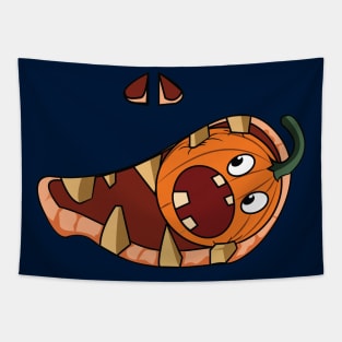 Spooky Jack O' Lantern Pumpkin Eating Pumpkin Tapestry