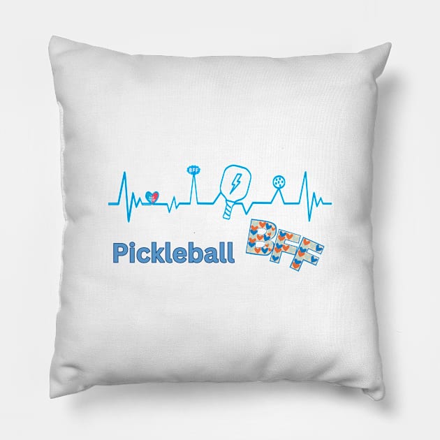 pickleball player best friends forever man boys girl BLUE Pillow by KIRBY-Z Studio