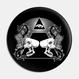 ILLUMINATI OCCULT SECRET SCULLS Pin