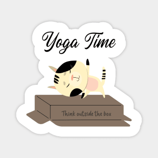 Yoga Cat / Yoga Time / Yoga Training T-shirt / Cute Cat Doing Yoga / Think Outside The Box Magnet