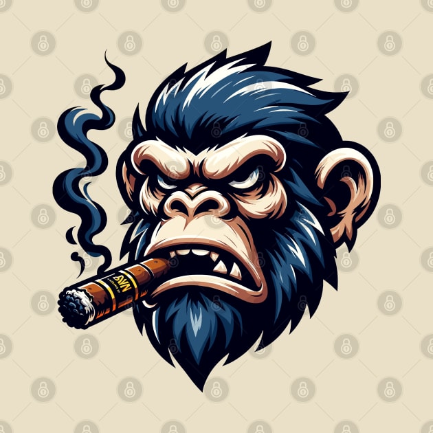 Ape smoking cigar by Art_Boys
