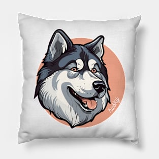 Siberian Husky Dog Breed Cursive Graphic Pillow