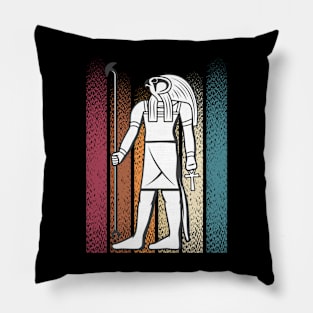 Vintage Retro God Ra, The Creator God of Ancient Egypt Pillow