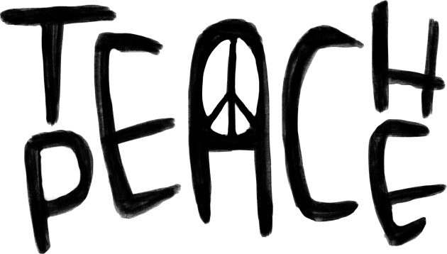 Teach Peace Kids T-Shirt by badlydrawnbabe