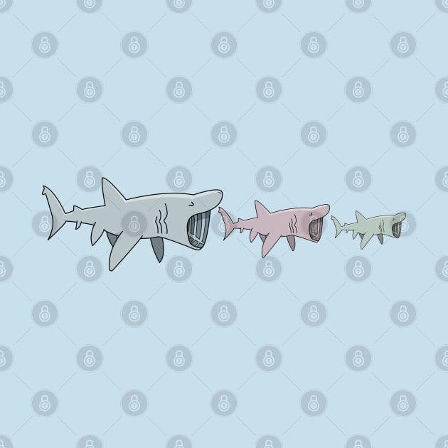 Basking Shark Family - cute cartoon by MorvernDesigns