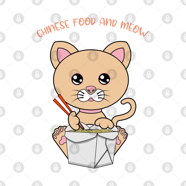 All I Need is chinese food and cats, chinese food and cats by JS ARTE