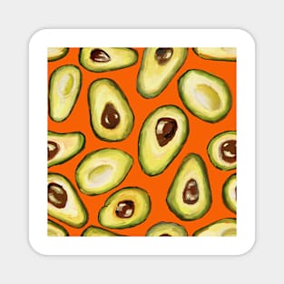 Avocado on Orange Magnet