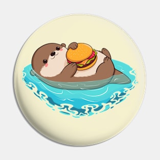 Otter enjoys a tasty burger and good vibes Pin