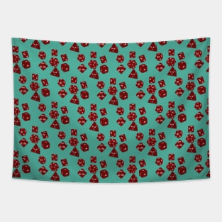 Dice Everywhere - Garnet Red *Clear BG* Tapestry