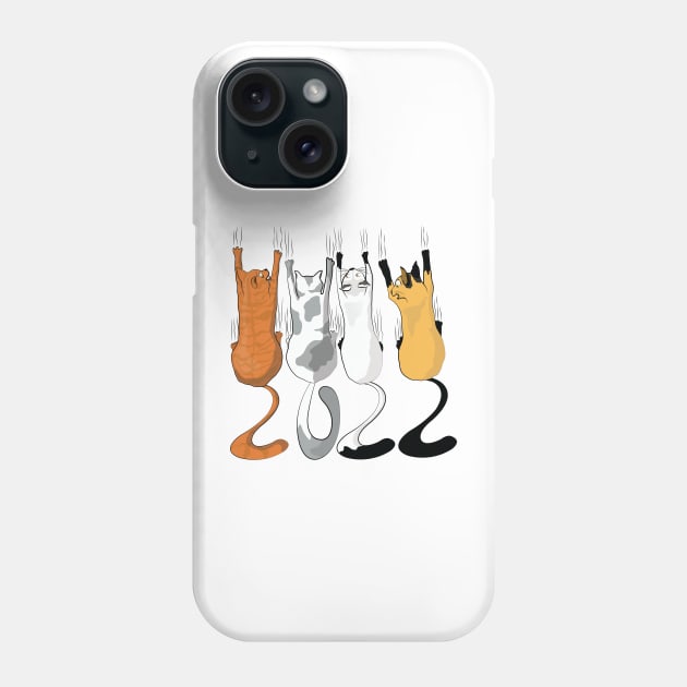 Hanging Cats 2022 New Year Phone Case by ArticArtac