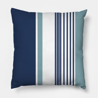 Color Block Stripes Blue Pillow