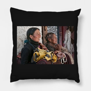 Tibetan Women, Sera Monastery, Tibet. Pillow