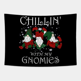 chillin with gnomies Christmas funny best friends gift Tapestry