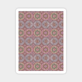 Medallion boho magenta brown Magnet