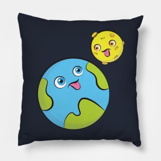 lovely earth and moon Pillow