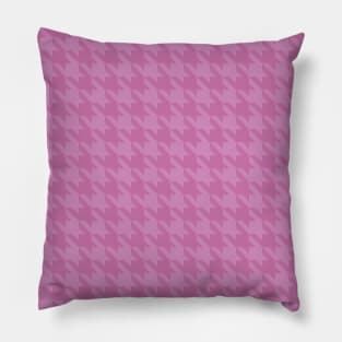 Preppy Chic Glamourous Pink Houndstooth Pattern Pillow