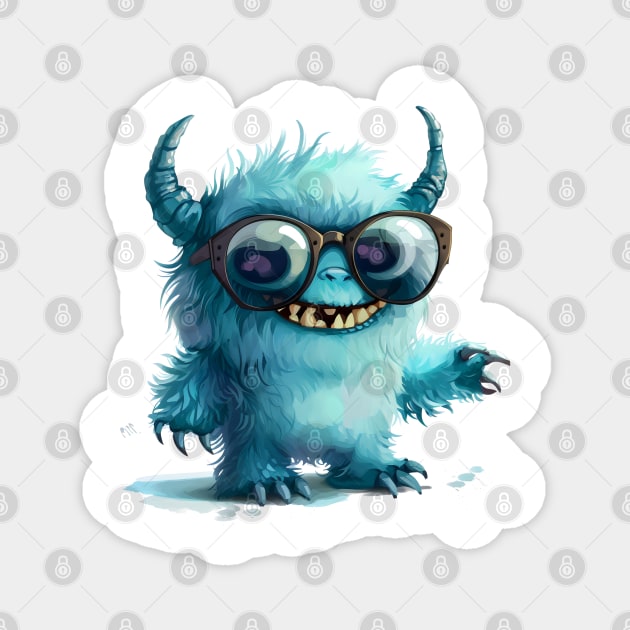 Cute Fluffy Monster Magnet by Obotan Mmienu