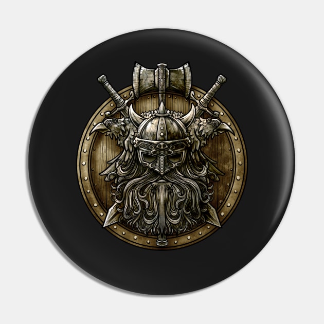 Viking Shield - Nordic Norse Valhalla Pin by BDAZ