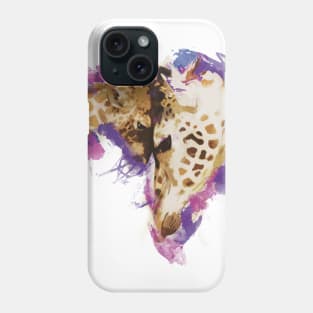 Cute Giraffe Love Baby Animal Watercolor Painting Phone Case