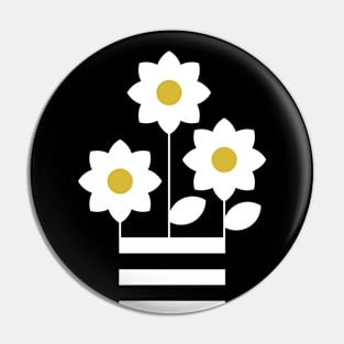 Pretty white abstract flowers in your pocket design. Pin