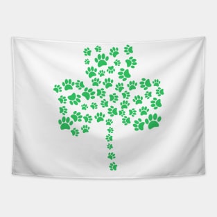 Dog Paw Print Shamrock Tapestry