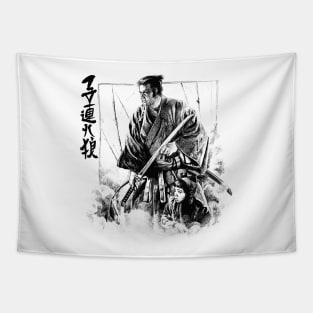 lone wolf and cub Tapestry