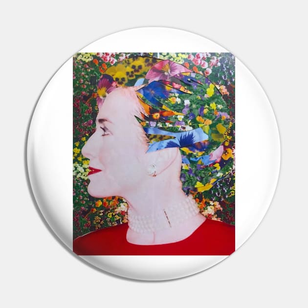 Hillary Clinton Floral Pin by austyndelugoart