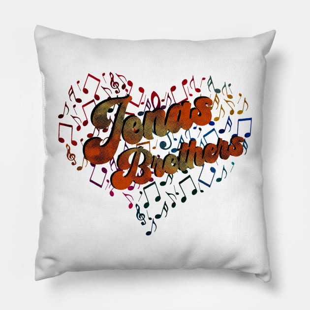 Colorful Heart Tone-Jonas Brothers Pillow by CreatenewARTees