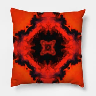 Red Smoke Kaleidoscope Pattern Pillow