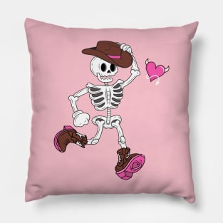 Western Skeleton Cowboy Valentines Day Halloween Outfit Pillow