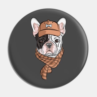 Hipster dog  French Bulldog Pin