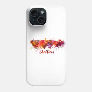 Sheffield skyline in watercolor Phone Case