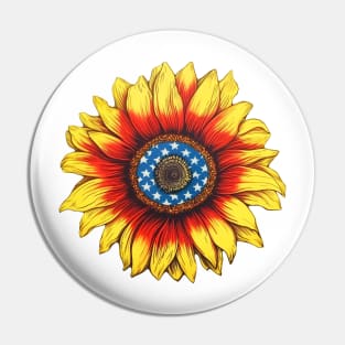 4th of July Sunflower #2 Pin