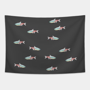 Geometric neon tetra Tapestry