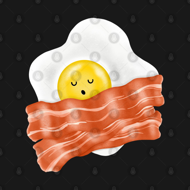 Discover Sleeping Egg on Bacon Blanket - Bacon - T-Shirt