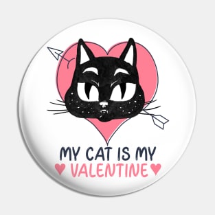 My Cat is my Valentine Pin