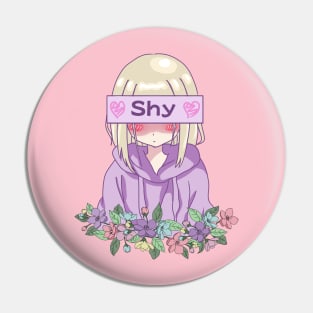 Shy Anime Girl Pin