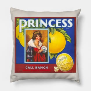 Princess Brand crate label, circa 1930s Pillow