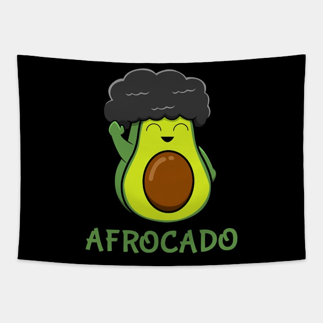 Afrocado Funny Avocado Afro Guacamole Tapestry by jkshirts