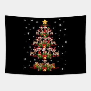 Chihuahua Christmas Tree TShirt Xmas Gift For Chihuahua Dog Tapestry