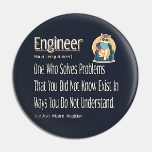 Funny Engineer Definition Awesome engineering Gift For Cat Lovers Pin